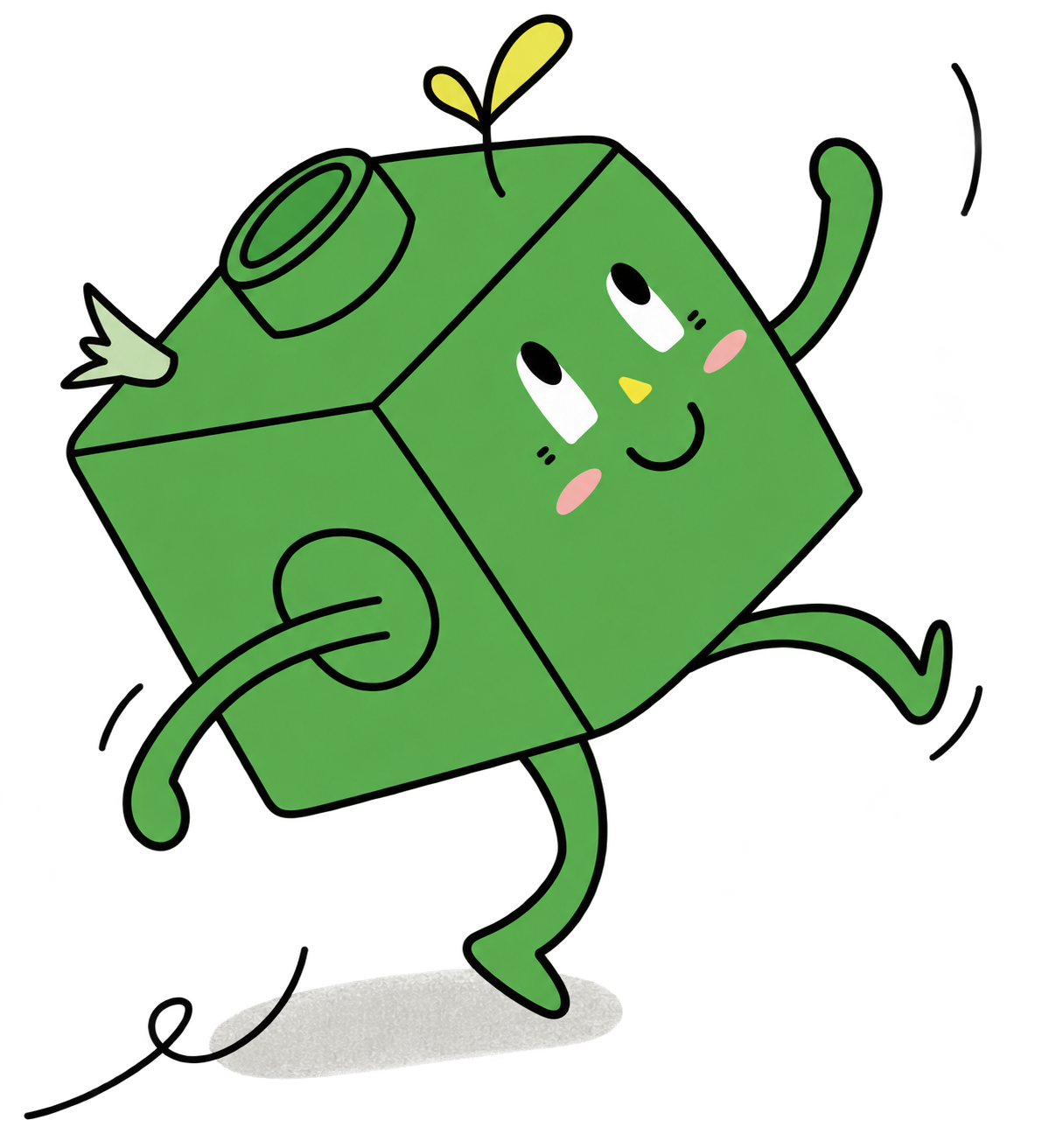 Green Cubious character running