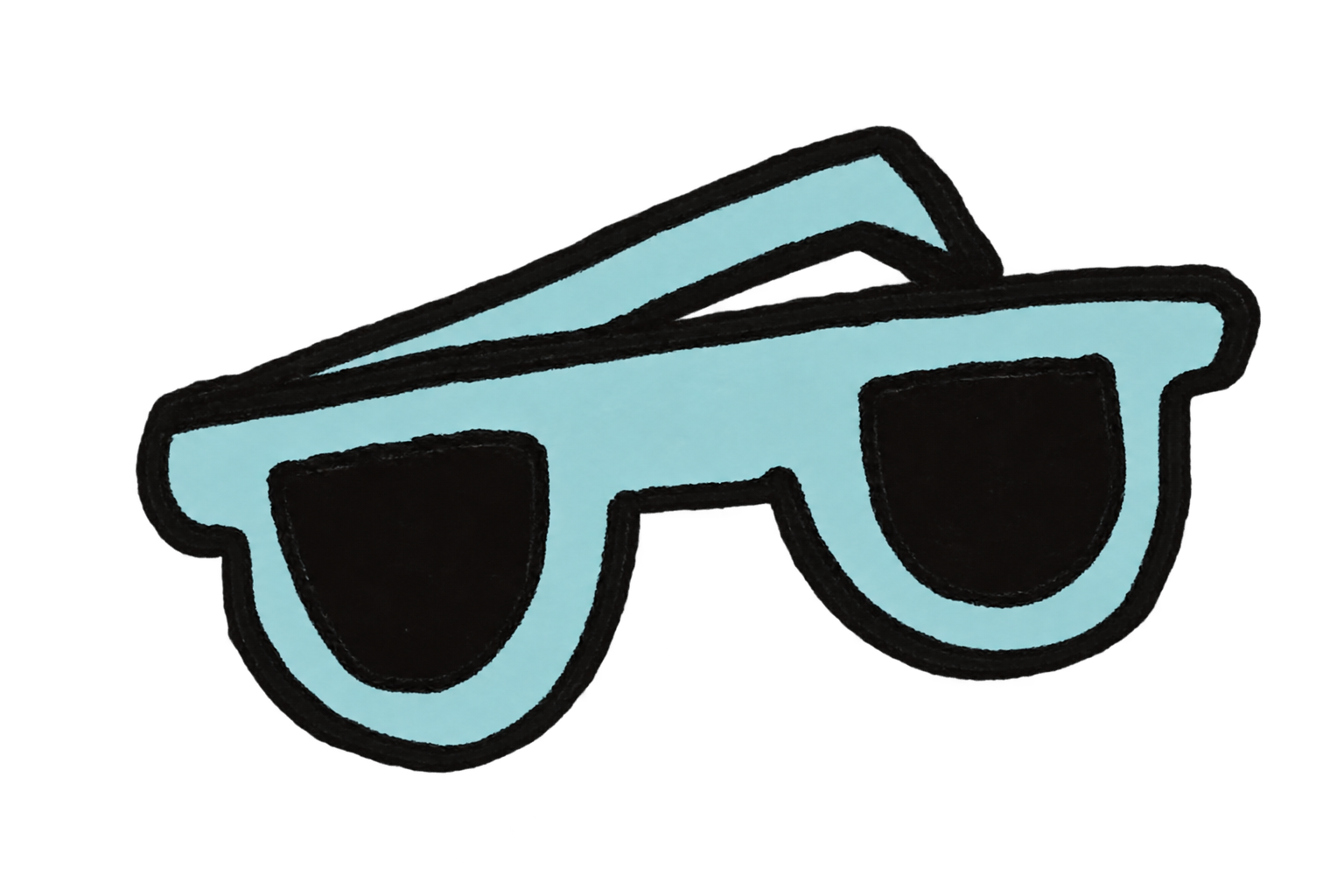 The yellow Cubi’s pale blue sunglasses resting by their feet